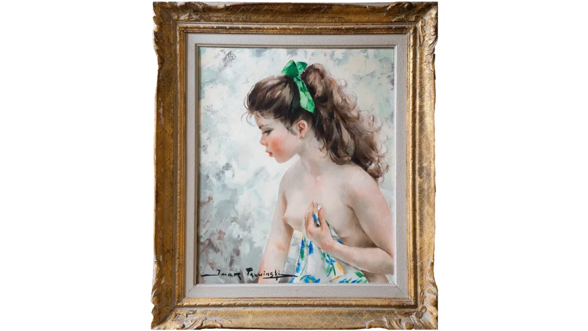Igor Talwiński, Young Girl in Profile, olej na płótnie, 55 x 46,5 cm