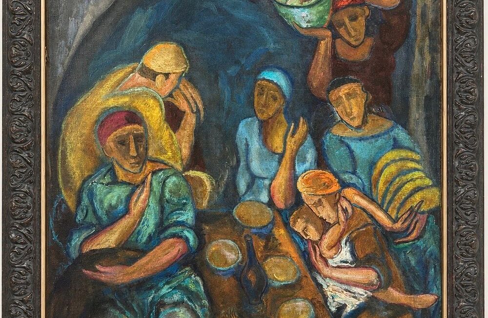 Leopold Gottlieb, Figures at a Table (Postacie przy stole), olej na płótnie, 1921