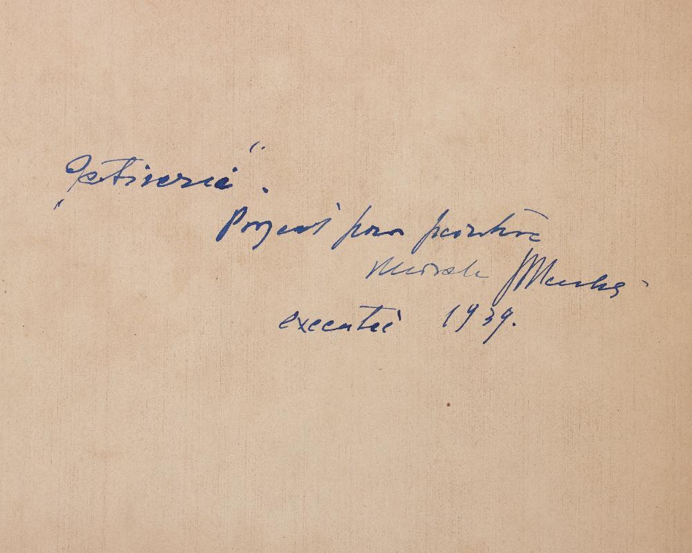 Odwrocie pracy Zygmunta Menkesa z tytułem, podpisem i datą 1939