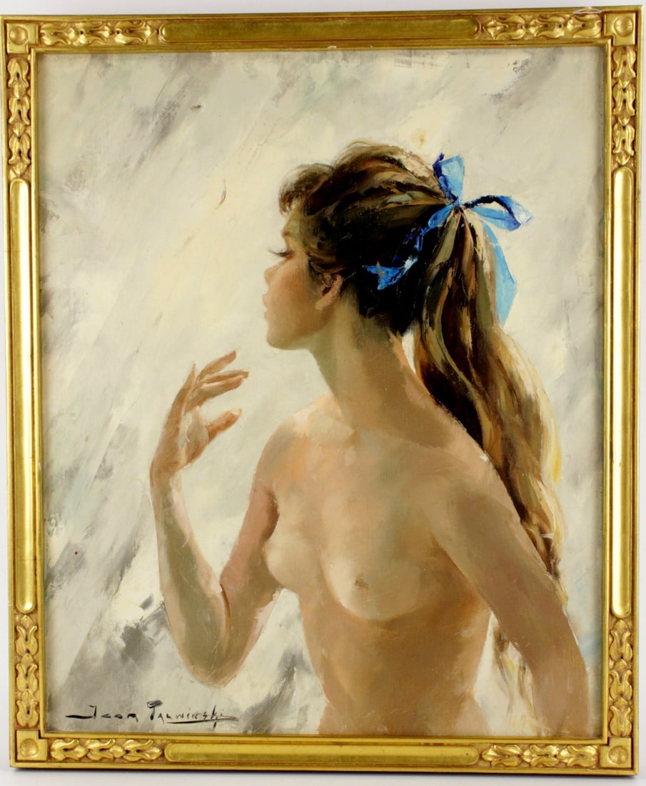 Igor Talwiński, Female Nude (Akt kobiecy), olej, w złoconej ramie