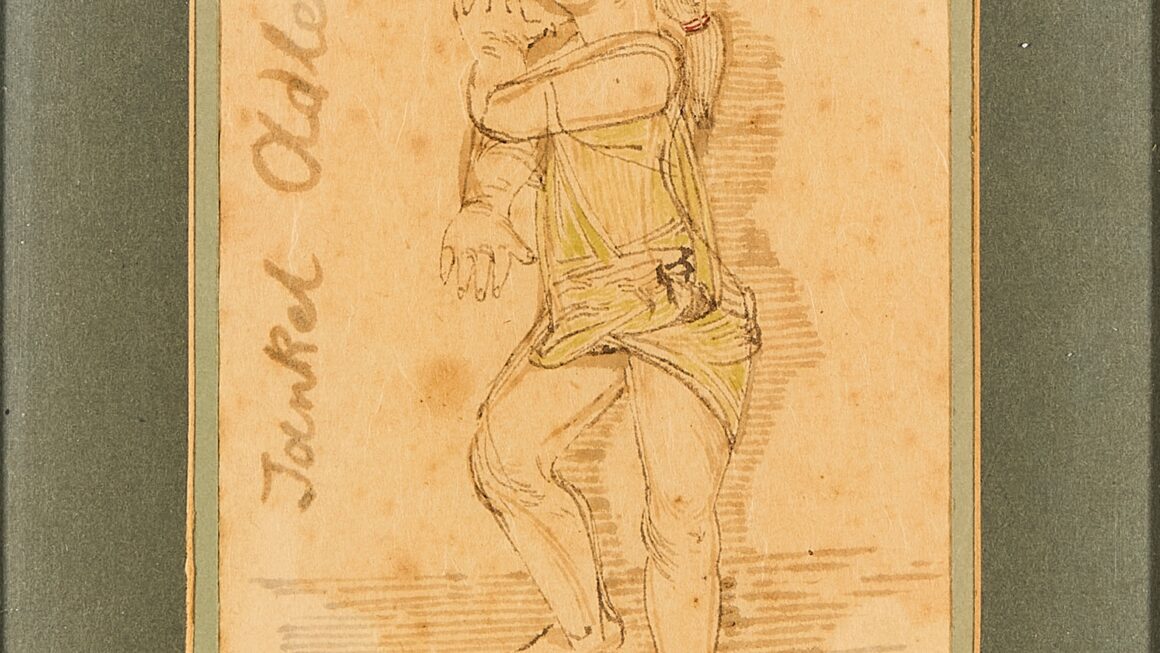 Jankel Adler, Girl, tusz i akwarela, 13,5 × 10 cm, sygnowana wzdłuż lewej krawędzi