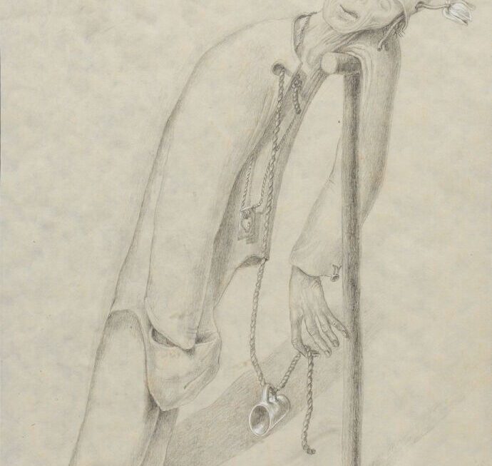 Jean Lambert-Rucki, Mendiant (Żebrak), ołówek i biel na papierze, 1940