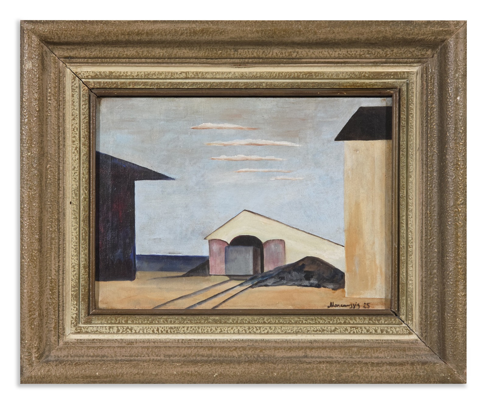 Louis Marcoussis (sygnatura), Untitled, obraz w fakturowanej ramie