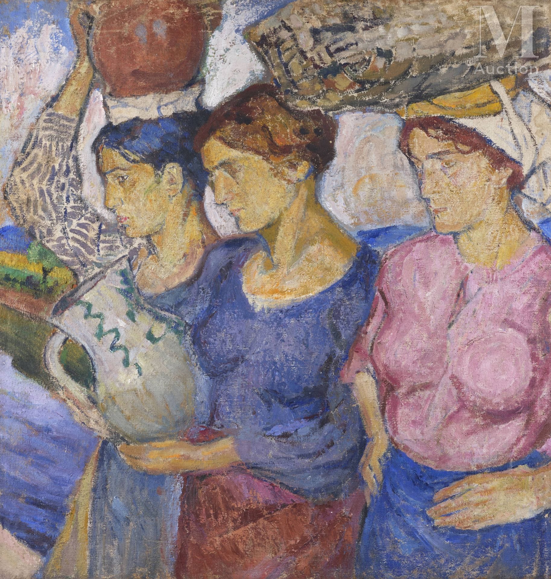 Mela Muter, Femmes sur les bords du Rhône à Avignon, olej na płótnie, około 1940