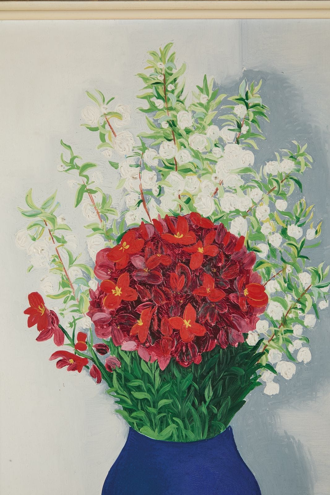 Mojżesz Kisling, Fleurs en vase bleu, zbliżenie na bukiet