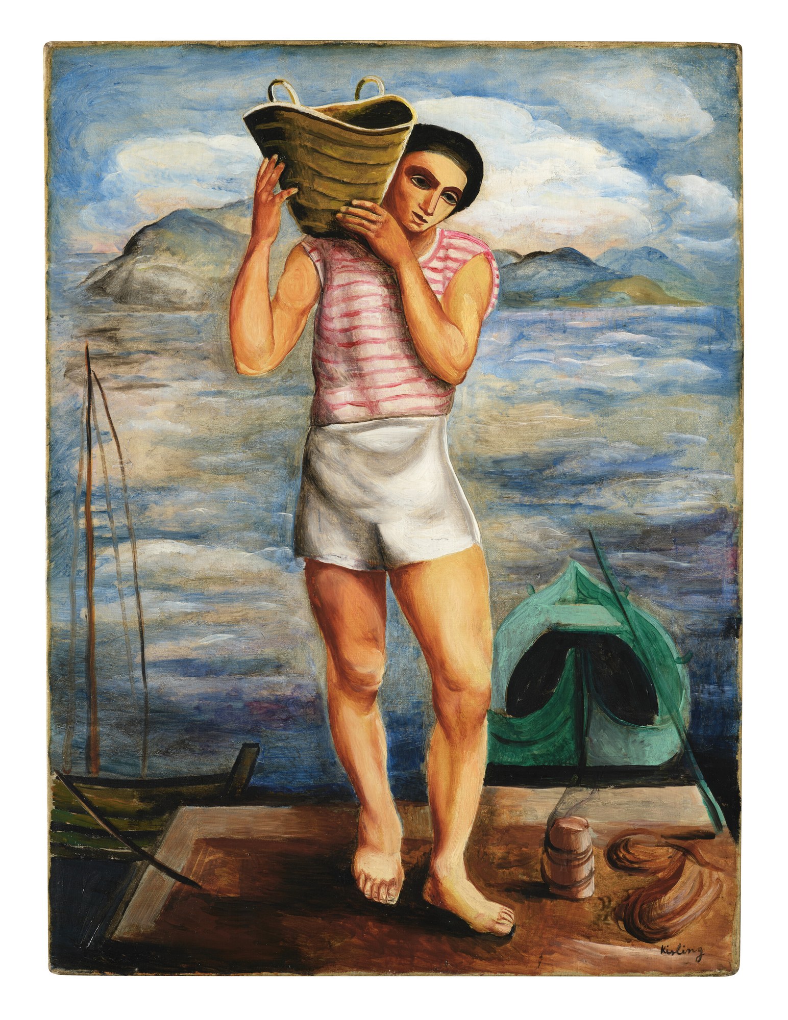 Mojżesz Kisling, Le Pêcheur, całe płótno z krawędziami