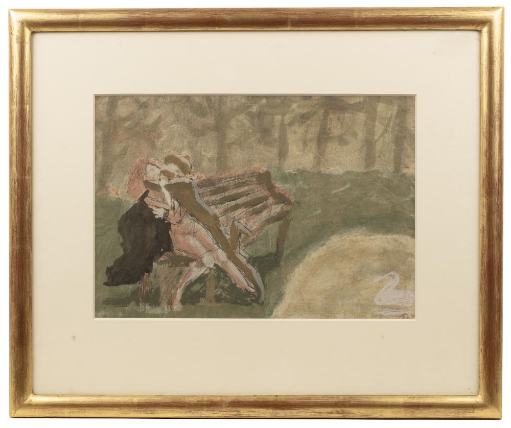 Piotr Potworowski, The Embrace w złoconej ramie z passe-partout