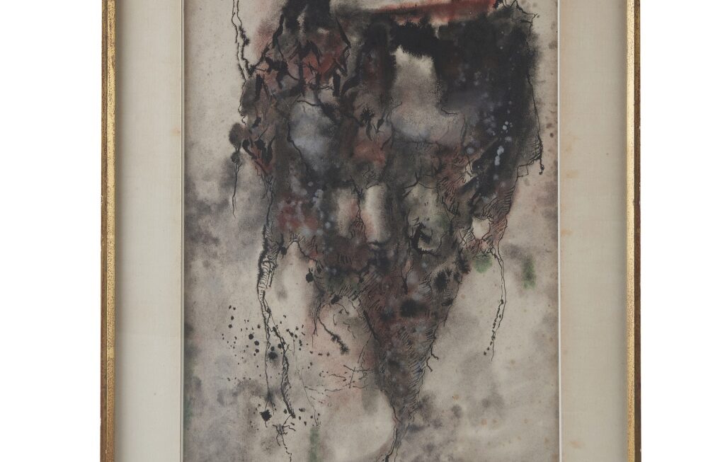 Rajmund Ziemski, Bez tytułu, technika mieszana na papierze, 1967, 67 × 46 cm