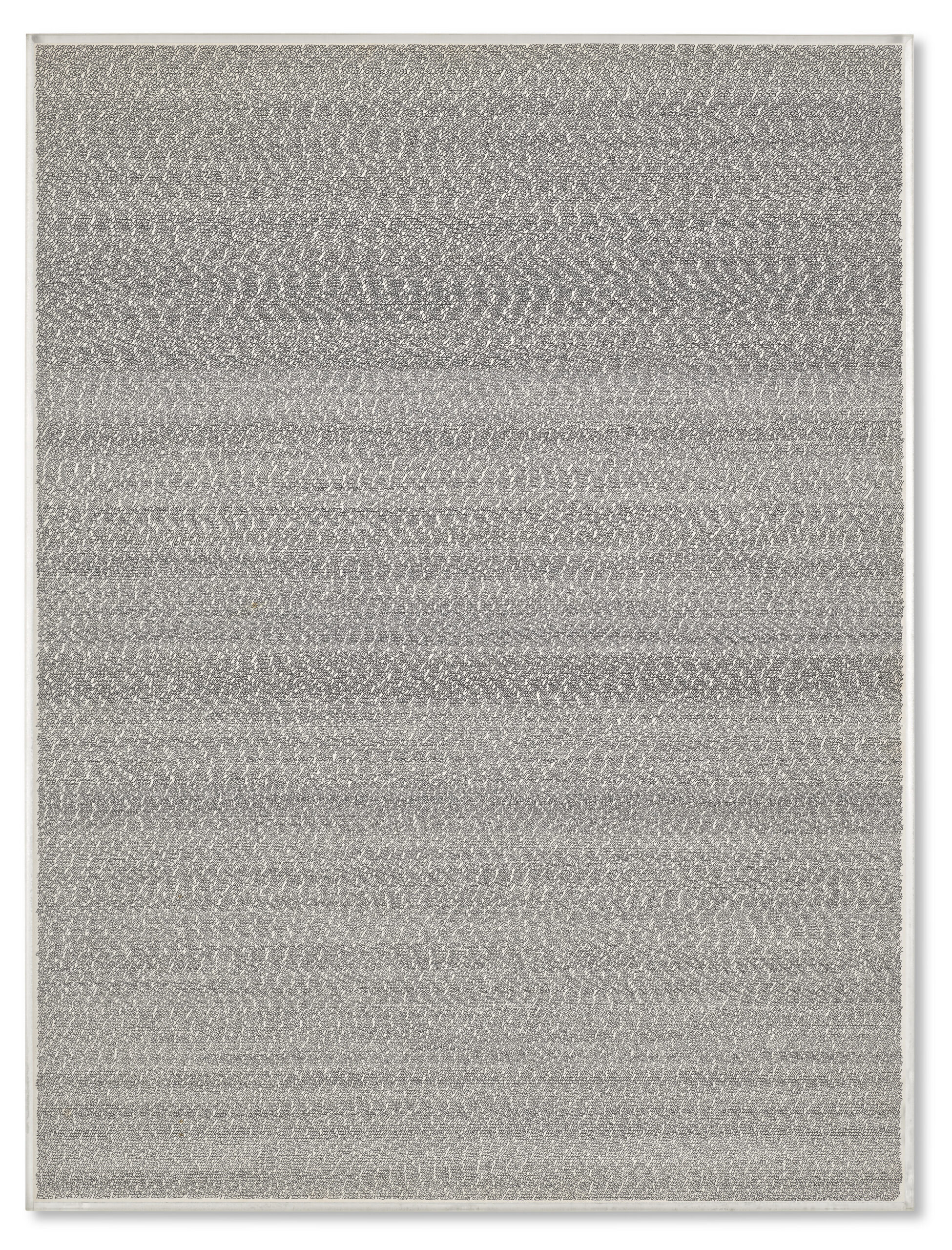 Roman Opałka, OPALKA 1965/1 – ∞ Détail 105689 – 123294, Carte de voyage, tusz na papierze, 80 × 60 cm